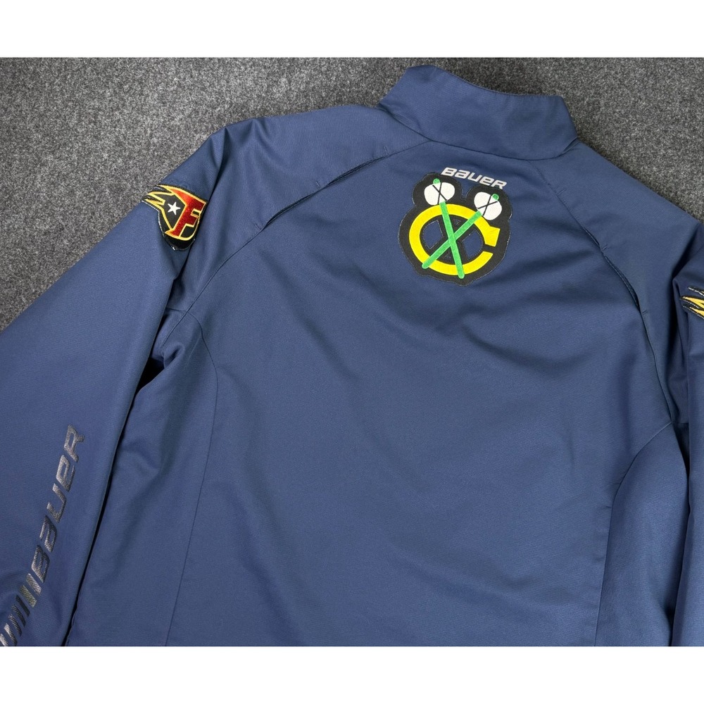 Bauer Team Chicago Blackhawks Indiana Fuel Embroidered Full Zip Jacket Mens XL - Picture 7 of 13